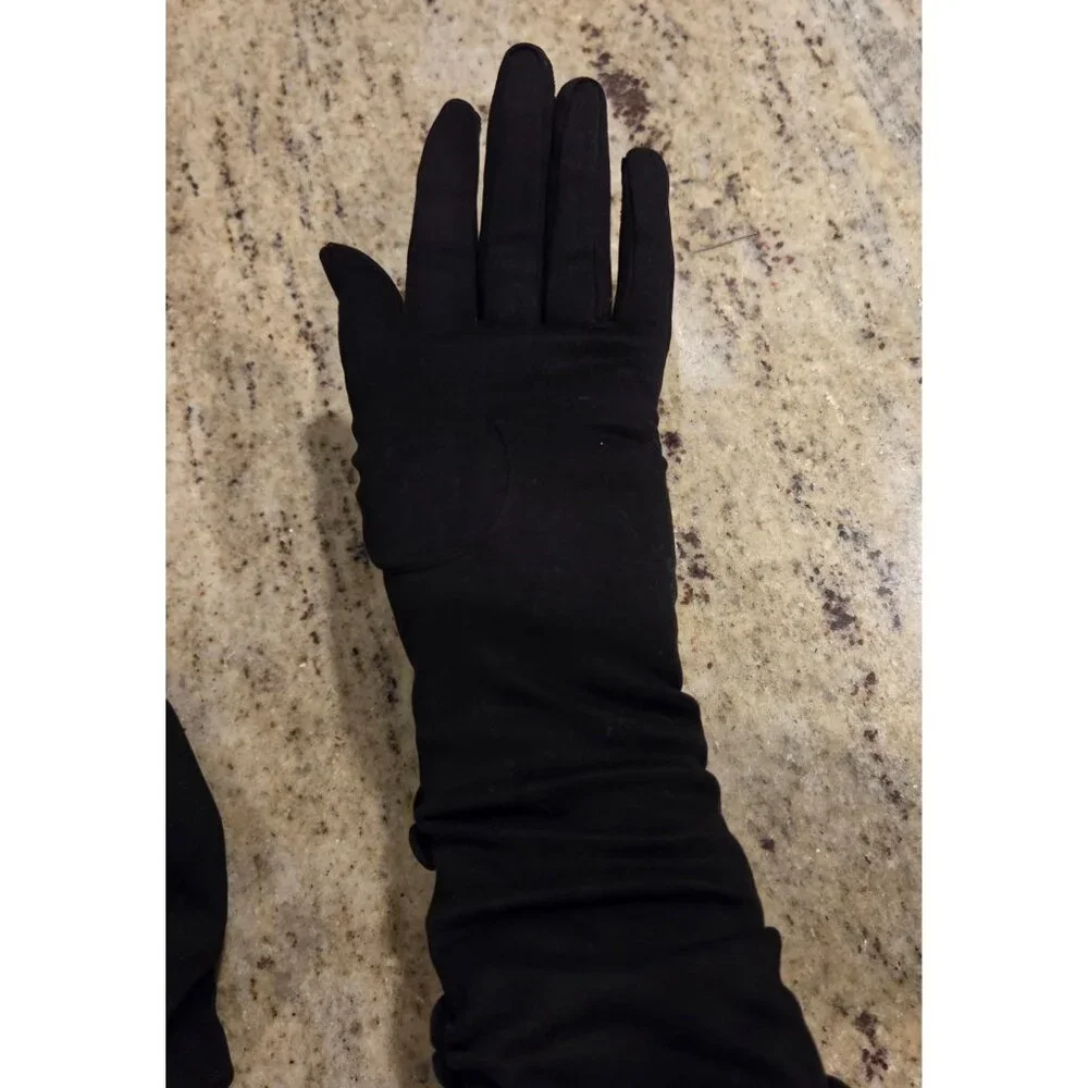 Vintage Womens Size M 7 Black Cotton Formal 13.5